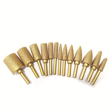 Professional Vacuum Brazed Diamond Burr Head Grinding Rotary File with 6mm Shank for Stone and Grey Cast Iron