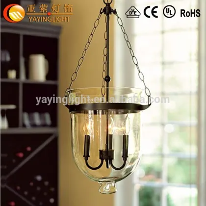 American industrial glass chandelier, Cafe LED candle chandelier