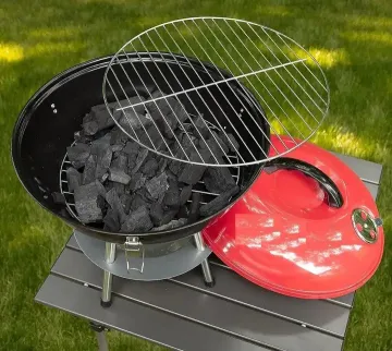 22 inch apple shape picnic outdoor portable kettle movable trolley charcoal barbecue bbq grill