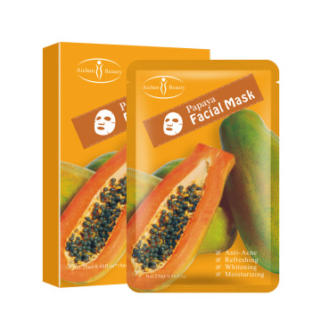 Private Label Beauty Papaya Sheet Mask for Whitening and Nourishing Skin
