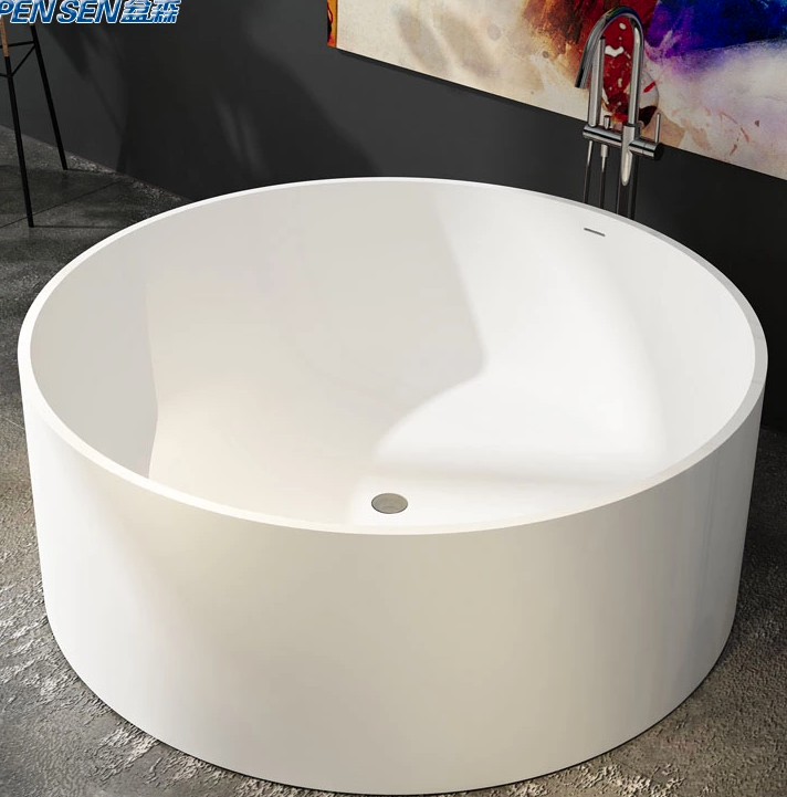 Baignoire en acrylique pur circulaire blanc lowes