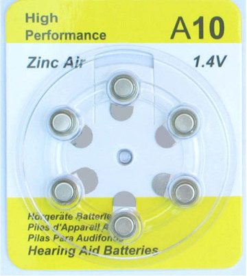 A10 Hearing Aid Zinc-air Batteries