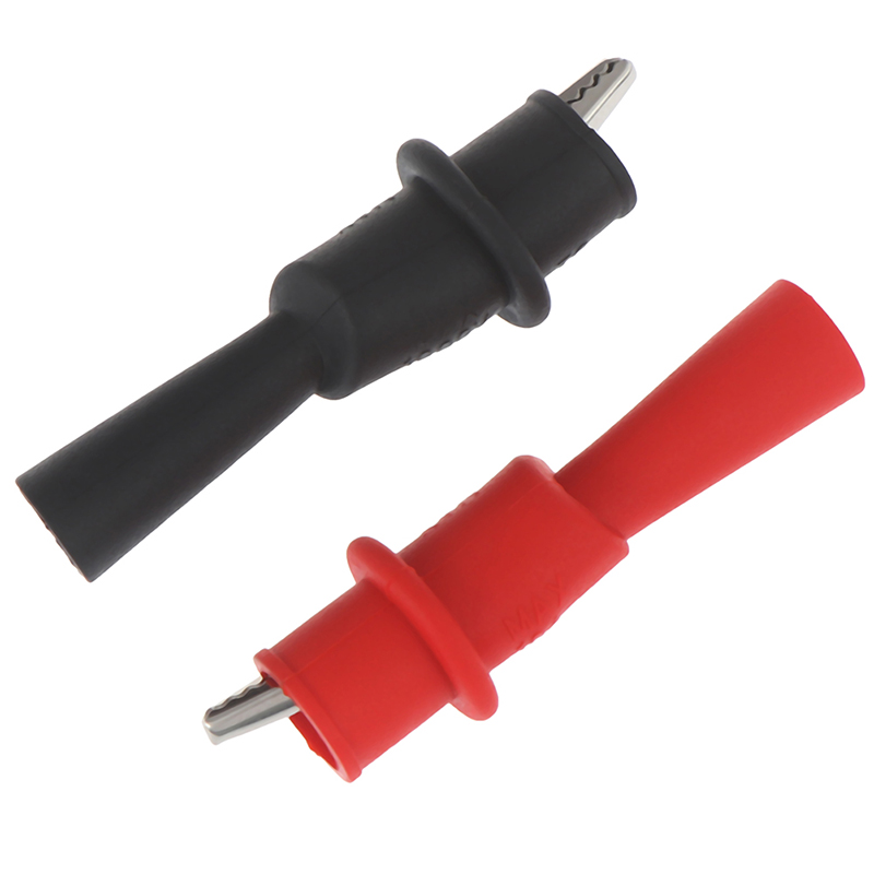 2pcs Insulated MultiMeter Test Lead Meter Alligator Clip Crocodile Clamp Probe Red + Black For Test Tool Accessory