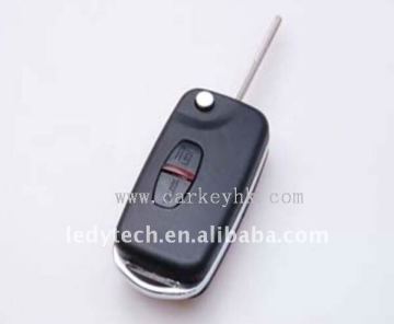 Mitsubishi remote key,Grundy 2 buttons flip car key casing& key shell& key blank