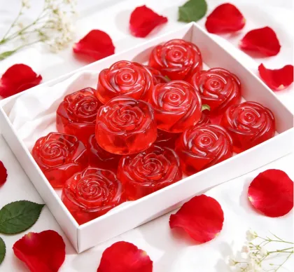 Rose-shaped essential oil soap