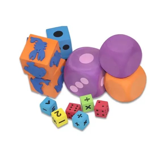 Custom ODM/OEM Colorful Eva Foam Logo Polyhedral Dice Blocks