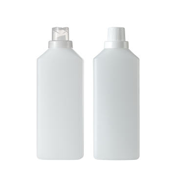 Wholesale 1000 ml HDPE Plastic White Square Mold Liquid Dispenser Bottles for Detergent Packaging