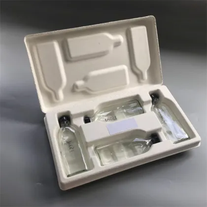 Dry press bagasse molded packaging wine bottle box