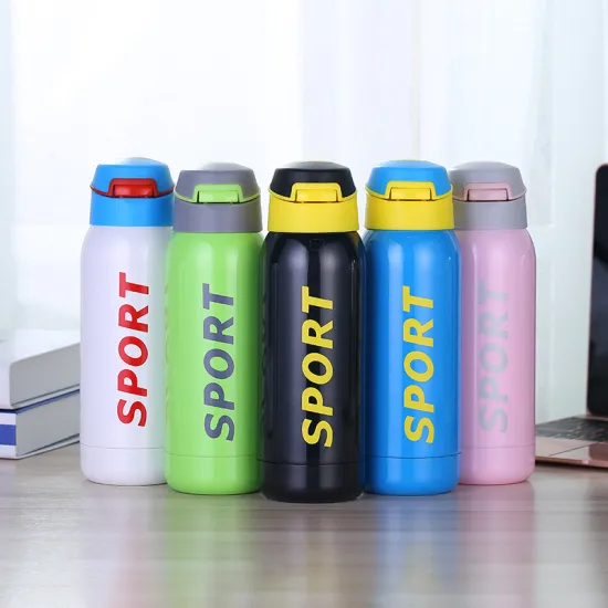 350m/500ml Sports Straw Vacuum Flasks Stainless Steel Travel Thermos Mug With Rope Coffee Tea Thermal Bottle Tumbler Cup