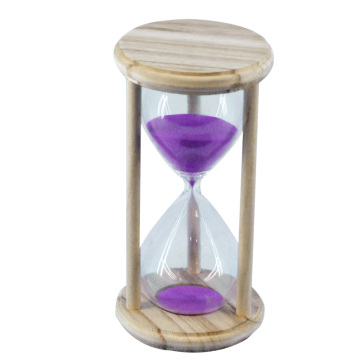 20 minute sand timer hourglass with wooden holder