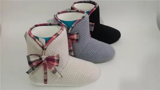 Ladies indoor boot with knit