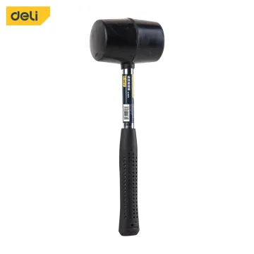 Deli Tools DL5616 hot selling tile fitting rubber mallet hammer single piece mallet with fiberglass handle