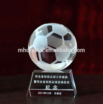Etched Crystal football with Stand MH-Q0175