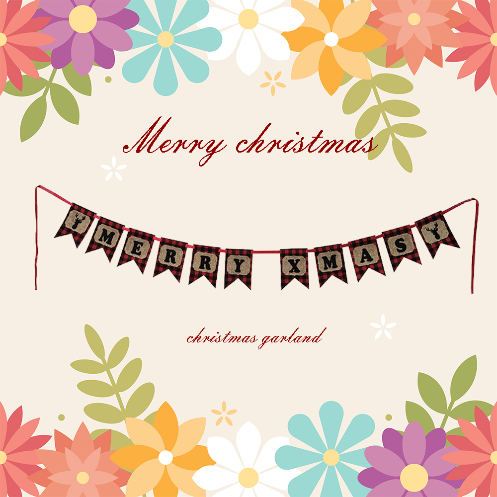 Scottish style Christmas burlap banner