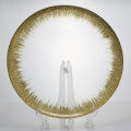 Gold And Silver Foil Rim Glass Charger Plates