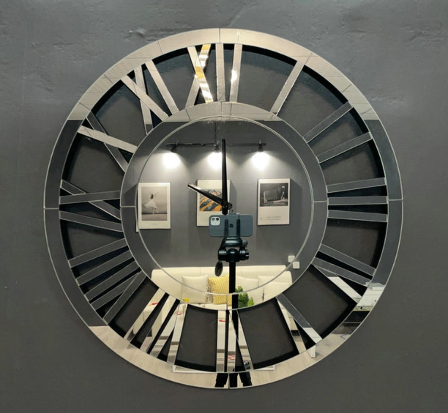 Miroir élégant Mur Mur Horloge à la maison