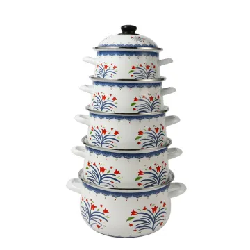 18-26cm 806D Cookware Pot Enamel Casserole Storage Container Kitchen Cooking Casserole Set
