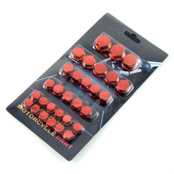 30pcs Colored Nut Covers - Motorcycle Screw Decoration Plating Caps for Scooters and Cars