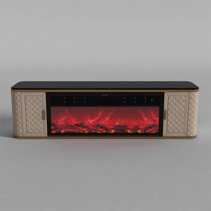 Smart Marble top fire place tv stand