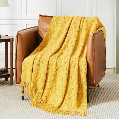 China Cozy Luxury Microfiber Knitted Throw Blanket with Tassel Manufactory