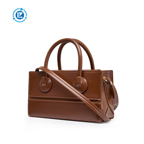 Leather Lining Handbag for Women Vintage Plain Handbag