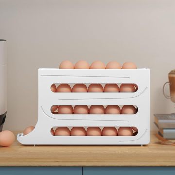4 Tier Auto Rolling Fridge Egg Organizer