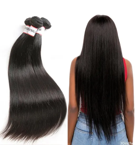 Cheap 30inch Indian hair weave bundles Natural color Virgin hair Cuticle aligned Brazilian hair Extension