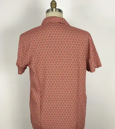red triangle pattern loose style casual shirt