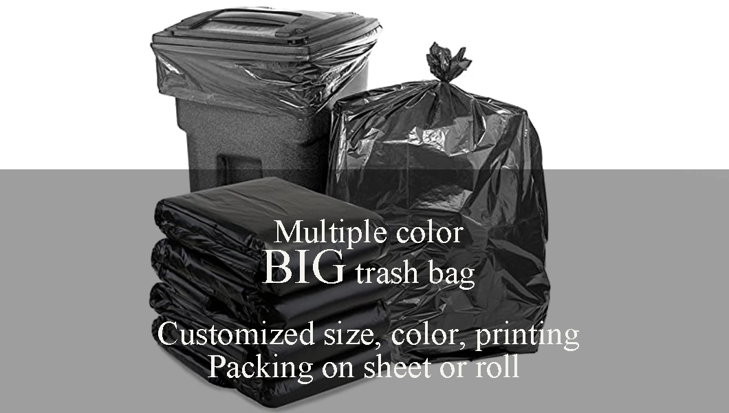 Wholesale Large Trash Industrial Garbage Bag Black for Can Bin Liner