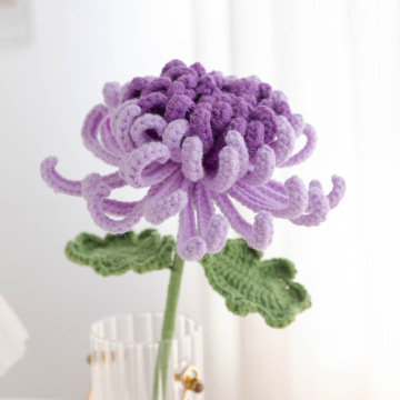 INTODIY Handmade Knitted Flower Kit: Chrysanthemum Making Kit for Beginners