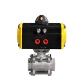 Position Spring Return SS304 Pneumatic 3way Ball Valve