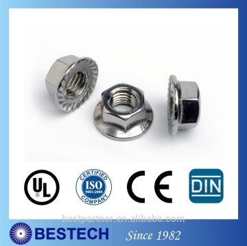With Competitive Price Free Size and Customized Steel Zinc Plating Hex Flange Nut Taiwan Supplier