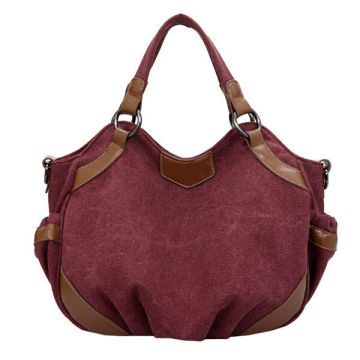 Latest fashion ladies canvas bag leisure handbags