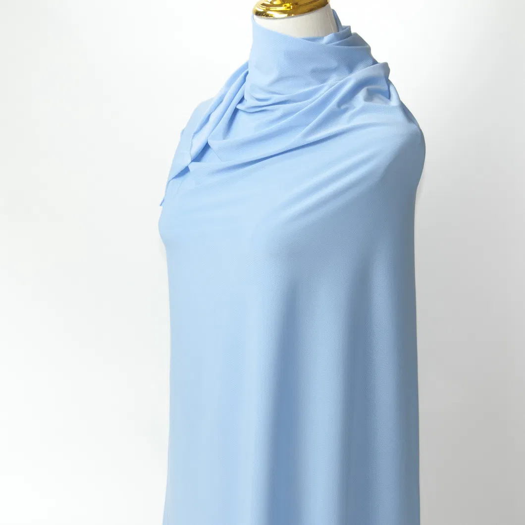 ผ้าถักตาข่ายโพลีเอสเตอร์ 90% 10% สแปนเด็กซ์สีน้ำเงินสำหรับชุดกีฬา