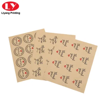 Custom Logo Printed Kraft Paper Brown Sticker