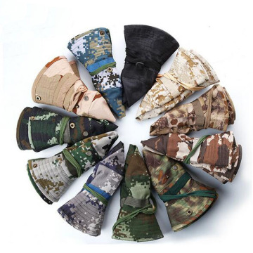 Outdoor Custom Fisherman Camo Bucket Hat Wide Brim Bucket Hat With String