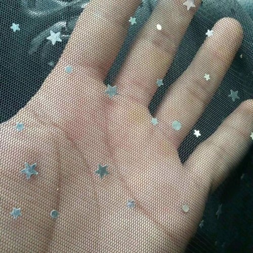 Moon Star Design Tulle Moonlight Sequin Chiffon Tyg