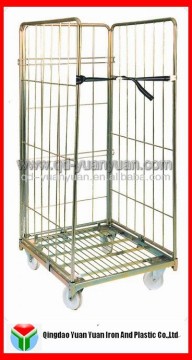 3-sides folding stell rolling tool cart
