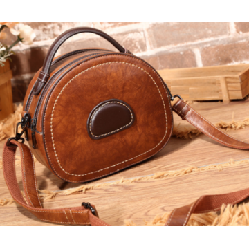 Lightweight PU Stylish Small Round Handbag