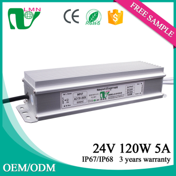 24V 5A 120W waterproof constant voltage led driver
