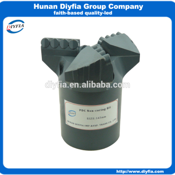 143mm 3 wings PDC Hard non-coring diamond hard rock drilling bit