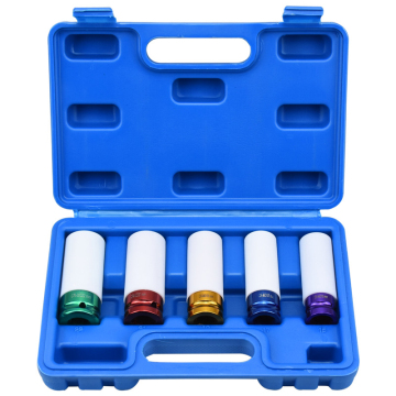 1/2" Drive Impact Lug Nut Socket Set with Protective Sleeves - 15mm 17mm 19mm 21mm 22mm