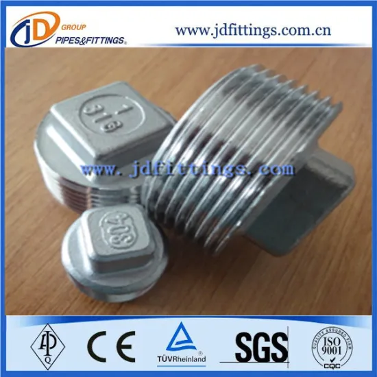 Forging High Pressure Stainless Pipe Fitting Square Plug