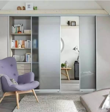 Magnetic automatic sliding door with glass