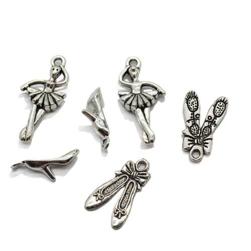 Wholesale Alloy Dancer Shoes Ornament 3D Metallic Dancing Girl for DIY Jewelry Necklace Making Keychain Embellishment