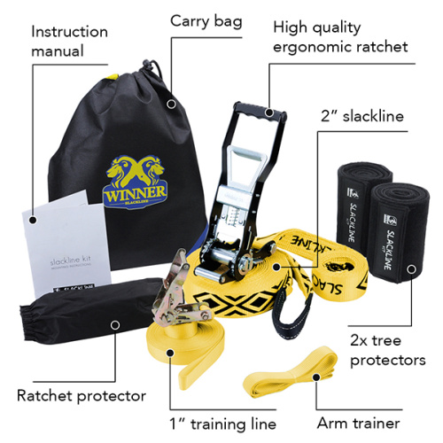 Kit Ergo Ratchet Slackline Dengan Pelindung Pokok