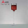 Ato Vintage Once-Head Candlestick Plate Taper Toper Holder Holder Stand с Red Glass Worwive