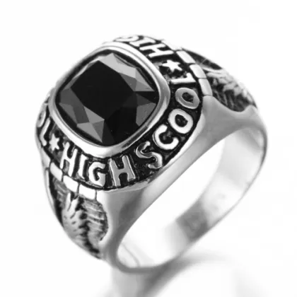 Fashion two eagle green Diamond Ring