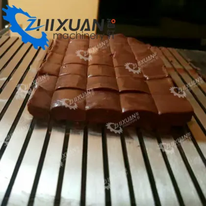Machine Cutting Chocolate Bars with Guitar Cutter