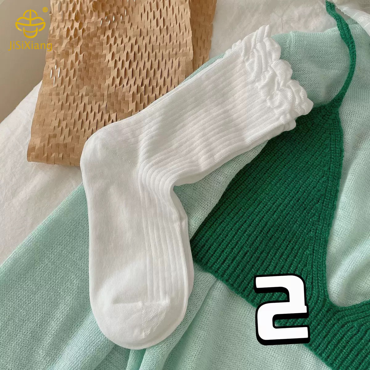 Spring and summer dark pattern lace tube socks